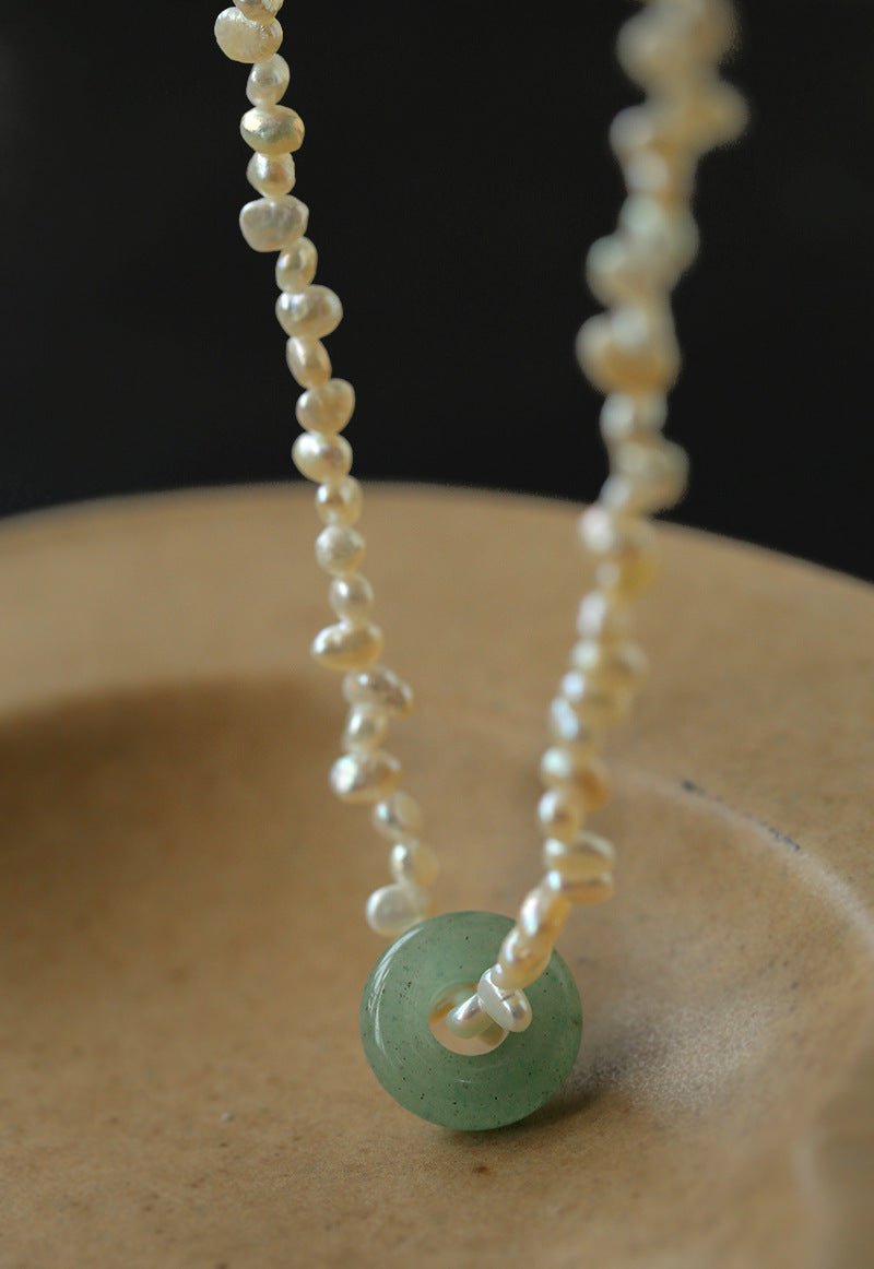 Summer Stream Aventurine Pearl Necklace - floysun