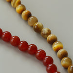 Sun Glow Natural Pearl & Red Agate & Golden Tiger Eye Necklace - floysun