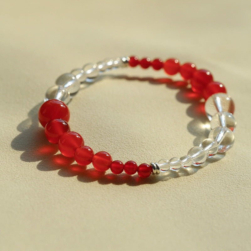 Sunlit Glow Gradient Red Agate Bracelet - floysun