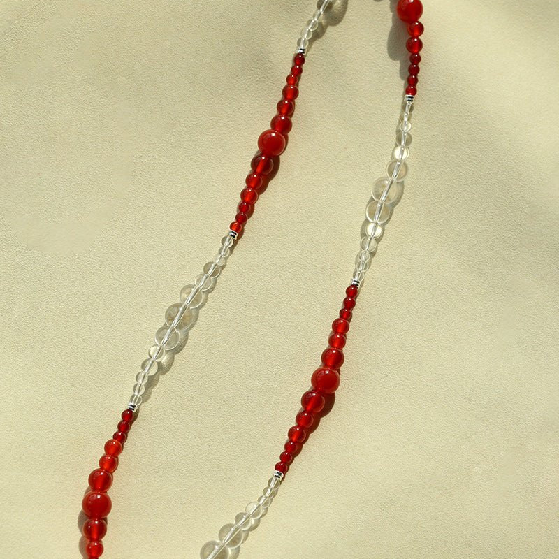 Sunlit Glow Gradient Red Agate Necklace - floysun