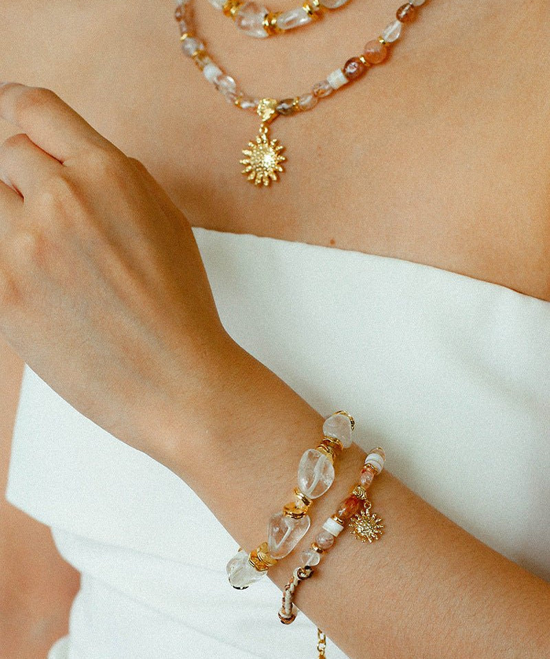 Sunrise Braided Rope Bracelet - Gold - floysun