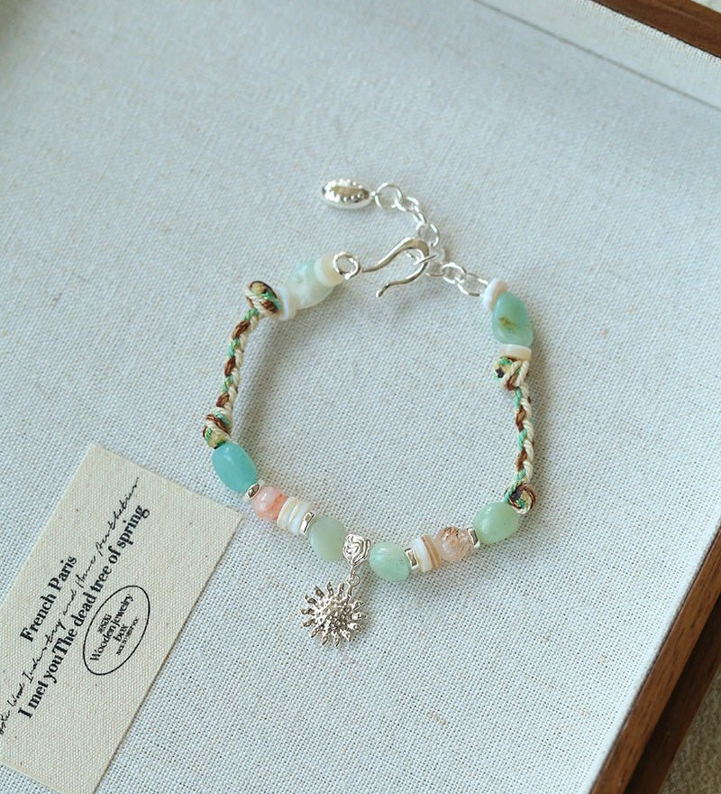 Sunrise Braided Rope Bracelet - Silver - floysun