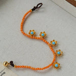 Sunset Coral & Turquoise Mini Flower Bracelet - floysun