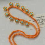 Sunset Coral & Turquoise Mini Flower Necklace - floysun