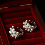 Swarovski Pearl Vintage Quilted Hoop Earrings - floysun