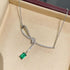 Sweet & Chic Emerald T - Cut Bow Necklace - floysun