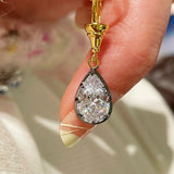 T - Bar Lab - Grown Diamond Necklace in Black & Gold - Teardrop Pendant - floysun