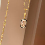 T - Bar Lab - Grown Diamond Necklace in Black & Gold - floysun