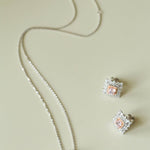 T - Shape Irregular Ice Crystal & Pink Diamond Pendant Necklace - floysun