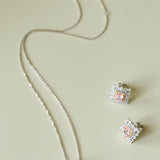 T - Shape Irregular Ice Crystal & Pink Diamond Pendant Necklace - floysun