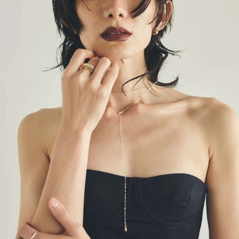 Teardrop Lariat Long Y Necklace - floysun