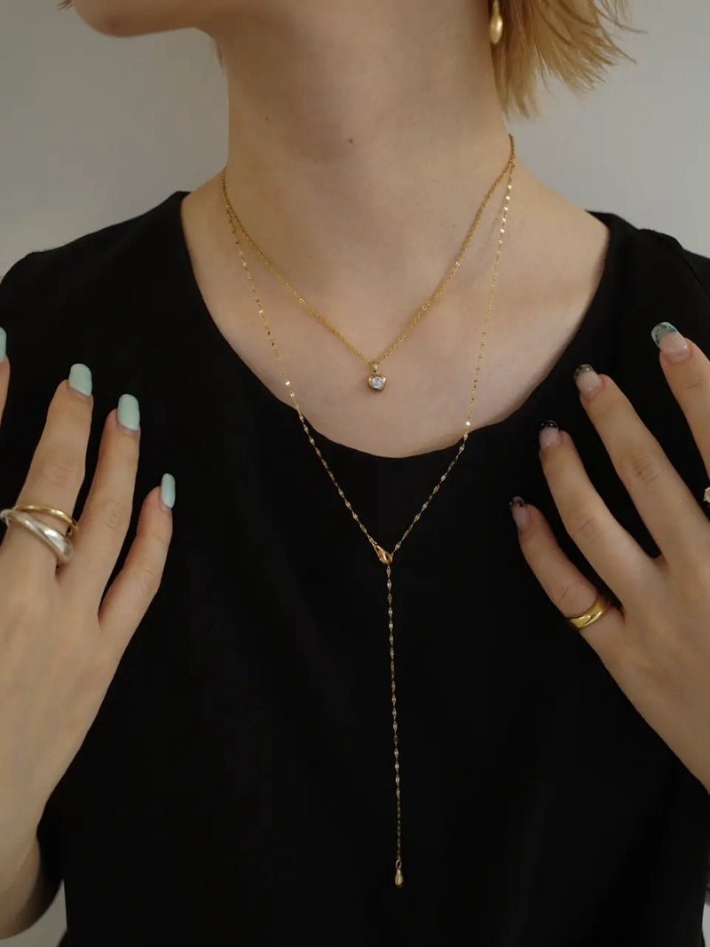 Teardrop Lariat Long Y Necklace - floysun