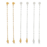 Teardrop Tassel Long Chain Drop Earrings - floysun