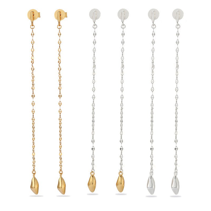 Teardrop Tassel Long Chain Drop Earrings - floysun