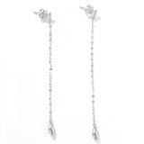 Teardrop Tassel Long Chain Drop Earrings - floysun
