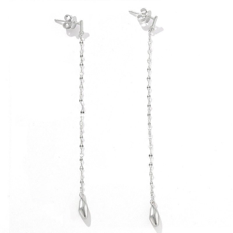 Teardrop Tassel Long Chain Drop Earrings - floysun