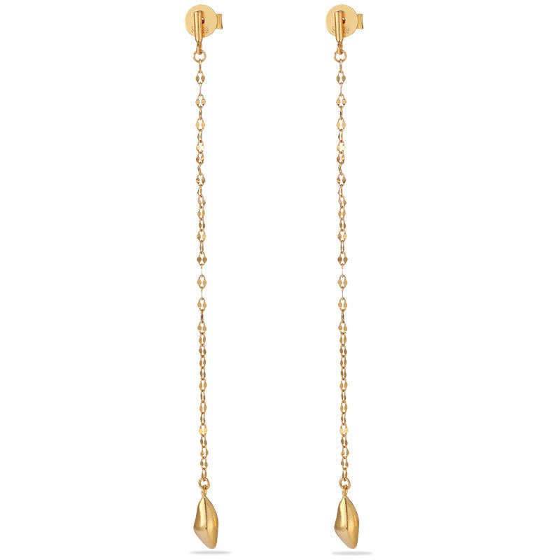 Teardrop Tassel Long Chain Drop Earrings - floysun