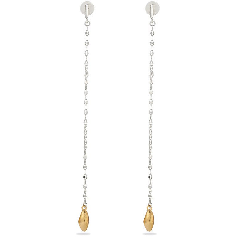Teardrop Tassel Long Chain Drop Earrings - floysun
