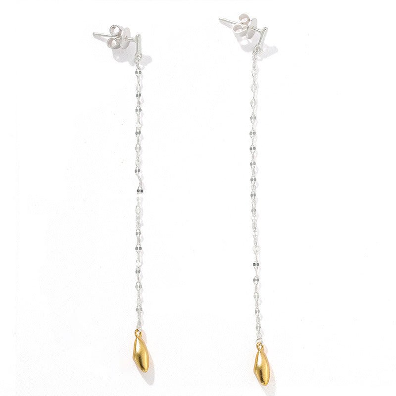 Teardrop Tassel Long Chain Drop Earrings - floysun