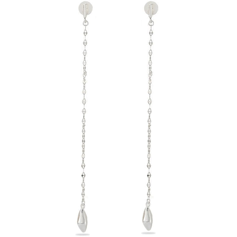Teardrop Tassel Long Chain Drop Earrings - floysun