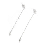 Teardrop Tassel Long Chain Drop Earrings - floysun