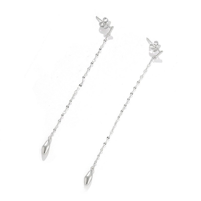 Teardrop Tassel Long Chain Drop Earrings - floysun