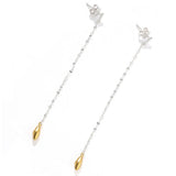 Teardrop Tassel Long Chain Drop Earrings - floysun