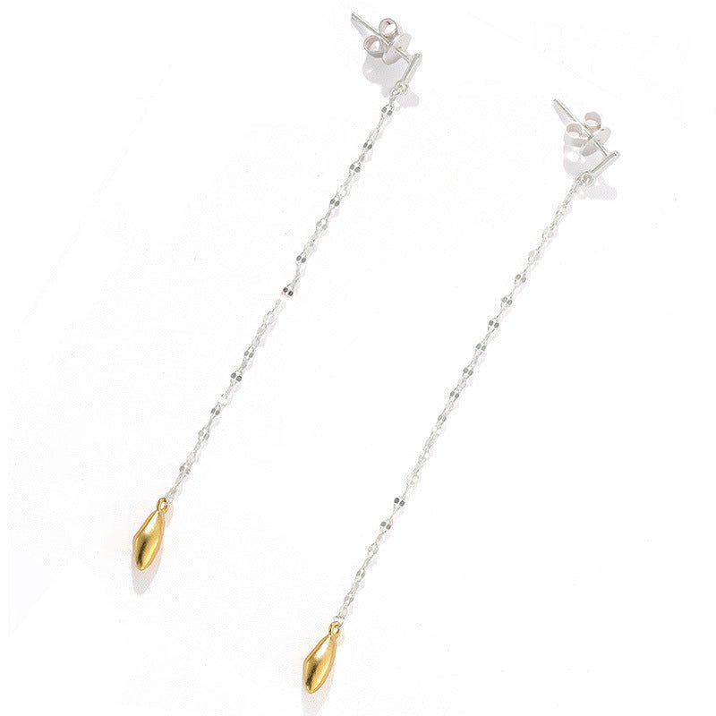 Teardrop Tassel Long Chain Drop Earrings - floysun