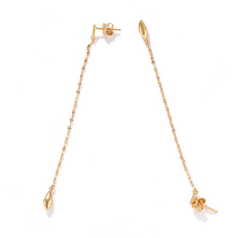 Teardrop Tassel Long Chain Drop Earrings - floysun