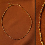 Textured Gold Chain Necklaces & Pearl Charms - floysun