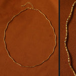Textured Gold Chain Necklaces & Pearl Charms - floysun