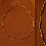 Textured Gold Chain Necklaces & Pearl Charms - floysun