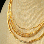 Textured Gold Chain Necklaces & Pearl Charms - floysun