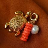 Textured Gold Chain Necklaces & Pearl Charms - floysun