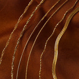 Textured Gold Chain Necklaces & Pearl Charms - floysun