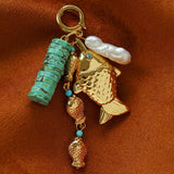 Textured Gold Chain Necklaces & Pearl Charms - floysun