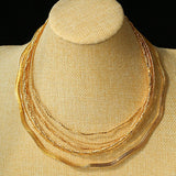 Textured Gold Chain Necklaces & Pearl Charms - floysun