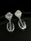 Textured Lava Crinkle Metal Clear Oval Glass & Pearl Dangle Earrings - floysun