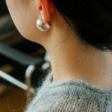 Textured Metal C - Shaped Earrings - floysun