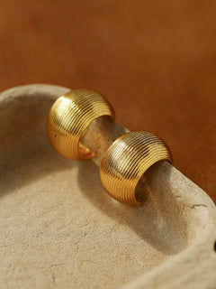 Textured Metal C - Shaped Earrings - floysun