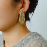 Textured Oval Statement Earrings - floysun