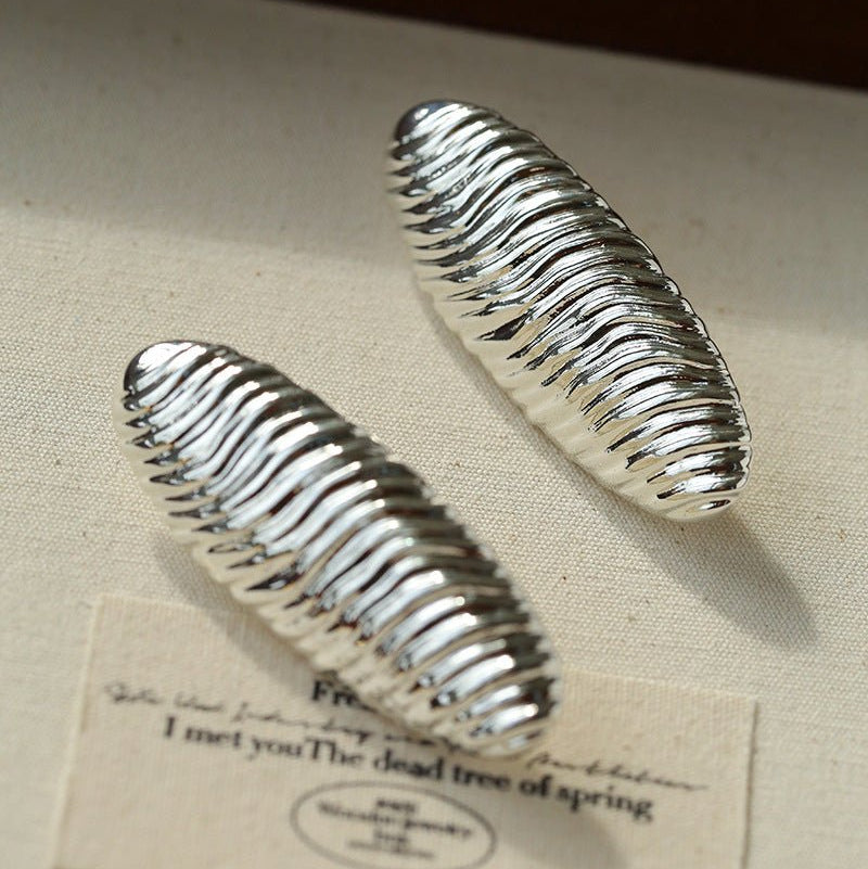 Textured Oval Statement Earrings - floysun