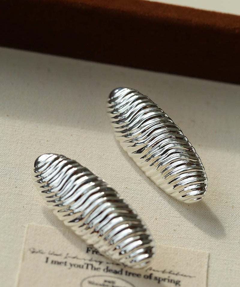 Textured Oval Statement Earrings - floysun