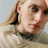 Textured Oval Statement Earrings - floysun