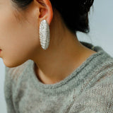 Textured Oval Statement Earrings - floysun
