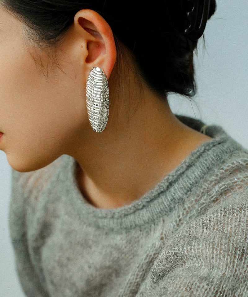 Textured Oval Statement Earrings - floysun
