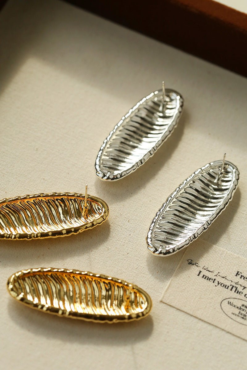 Textured Oval Statement Earrings - floysun