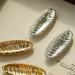 Textured Oval Statement Earrings - floysun