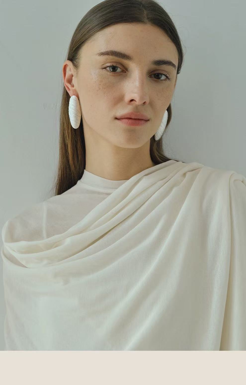 Textured Oval Statement Earrings - floysun