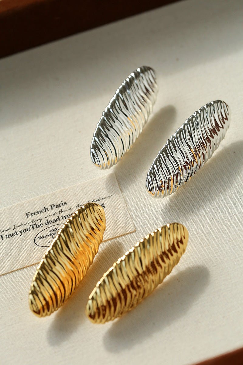 Textured Oval Statement Earrings - floysun